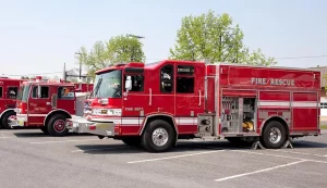A typical fire truck weighs about 30 tons